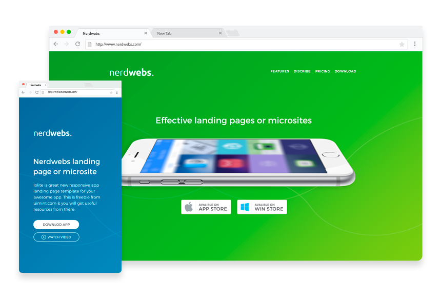 landing page microsites nerdwebs